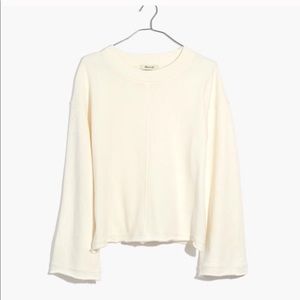 Madewell bell sleeve crew sweater in cream S